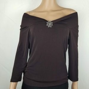 George Stretch Blouse Brown color Size Medium.